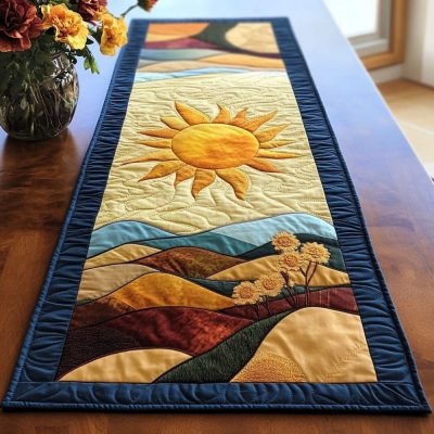 Serene Bloom Quilted Table Runner