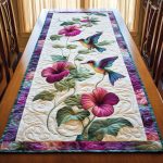 Serene Hummingbird Quilted Table Runner