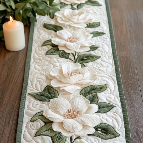 Serene Petals Quilted Table Runner
