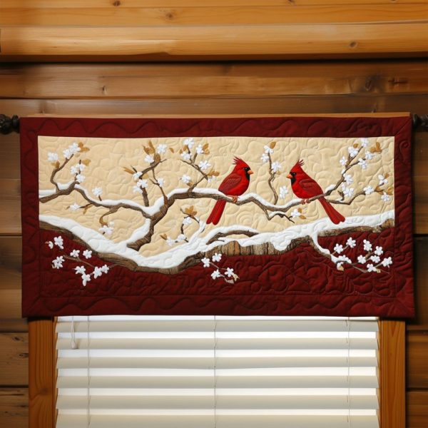 Serenity Cardinal Quilted Valance