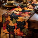 Shadow Paws Whisper Quilted Table Runner