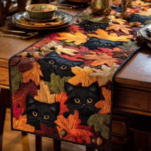 Shadow Paws Whisper Quilted Table Runner