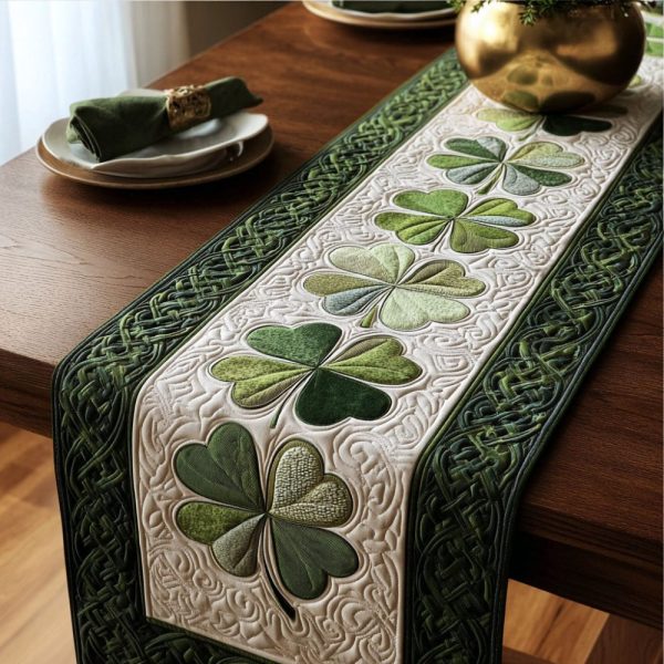 Shamrock Charm Quilted Table Runner