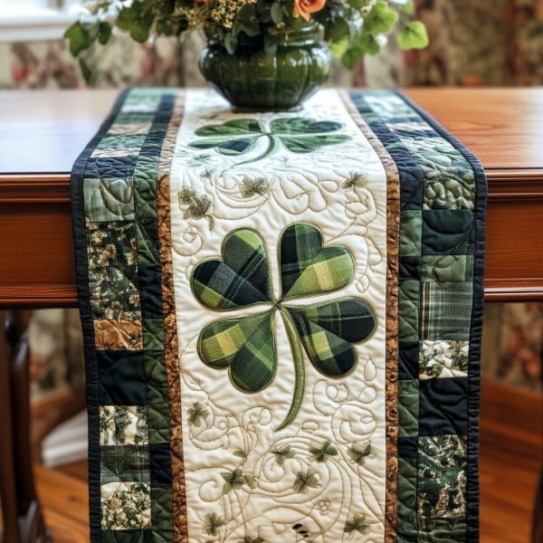 Shamrock Serenity Quilted Table Runner