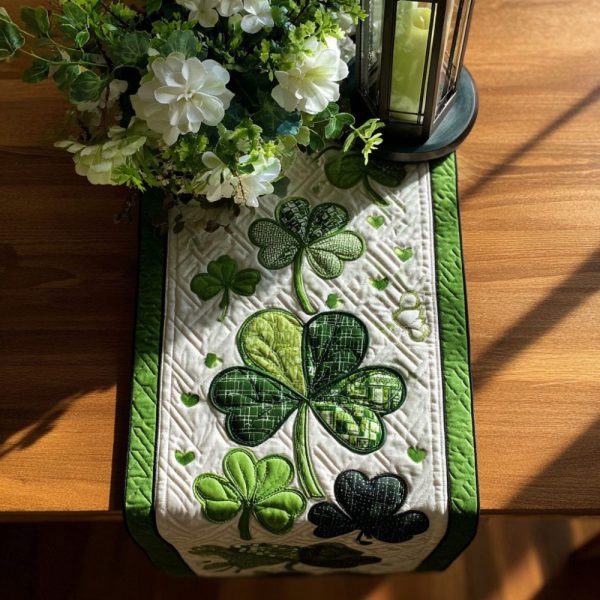 Shamrock Serenity Quilted Table Runner