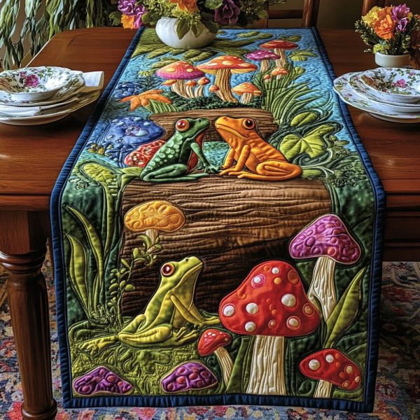 Shimmering Toadstools Quilted Table Runner