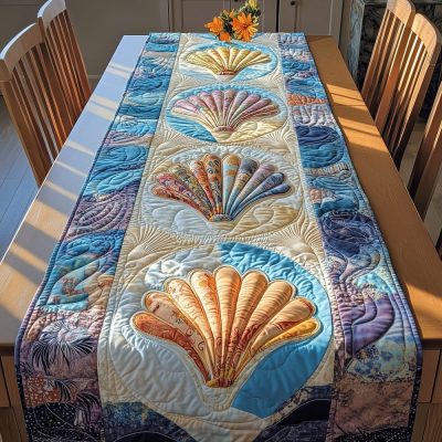 Shoreline Shells Quilted Table Runner