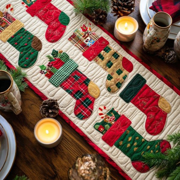 Silent Carol Quilted Table Runner