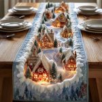 Silver Snow Haven Quilted Table Runner