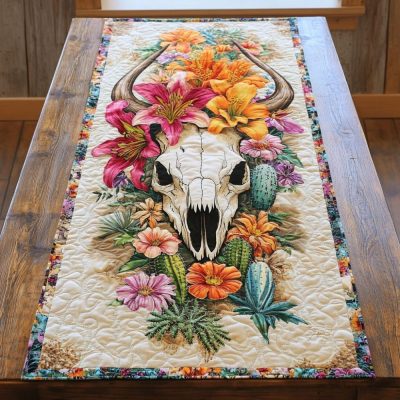 Skull Frontier Quilted Table Runner