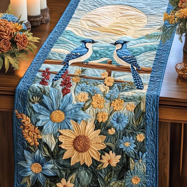 Sky Feather Quilted Table Runner