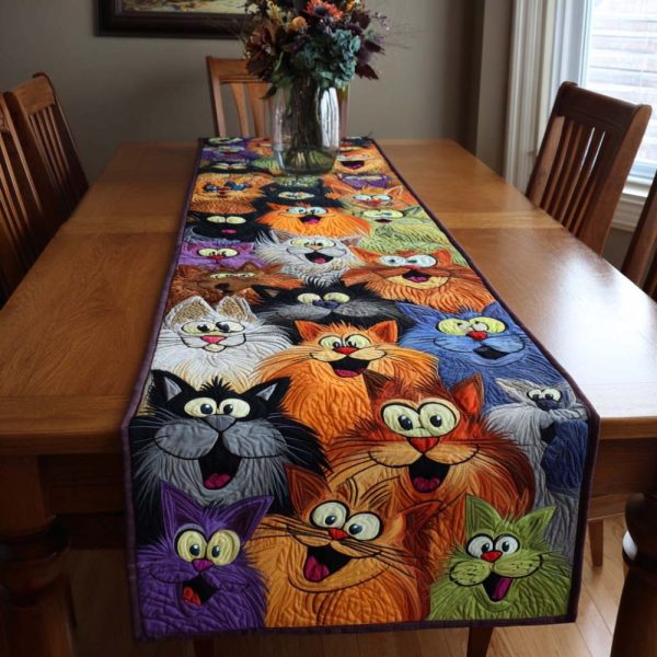 Sleepy Tails Quilted Table Runner