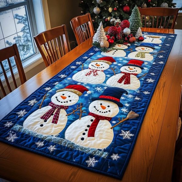 Snowflake Sparkle Quilted Table Runner