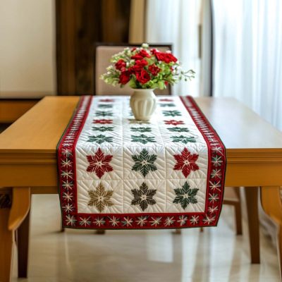 Snowflake Symphony Quilted Table Runner