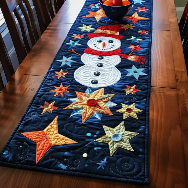 Snowy Scene Quilted Table Runner