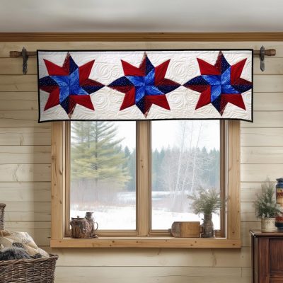 Snowy Stars Quilted Valance
