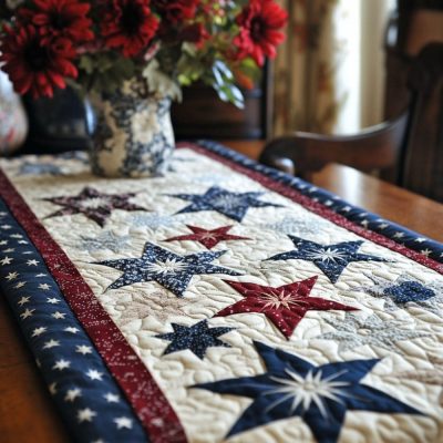 Soaring Stars Quilted Table Runner