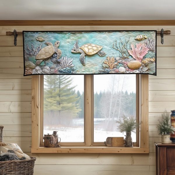 Soft Coral Serenity Quilted Valance
