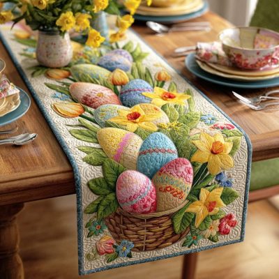 Soft Easter Fields Quilted Table Runner