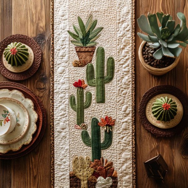 Spiky Sweetheart Quilted Table Runner