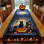 Spook-Tacular Black Cat Quilted Table Runner