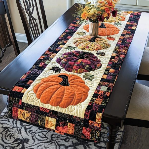 Pumpkin Quilted Table Runner