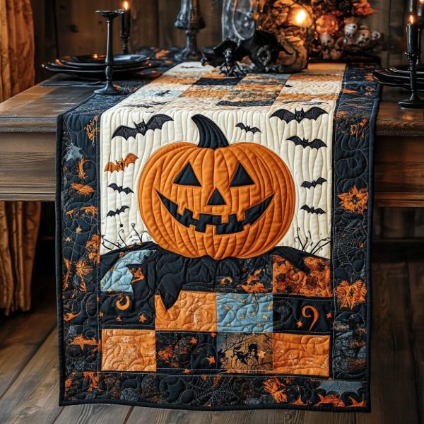 Spooky Smile Quilted Table Runner