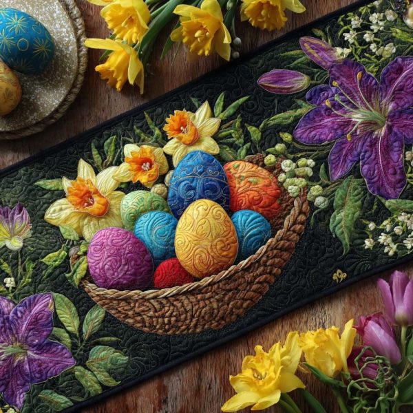 Spring Bunny Parade Quilted Table Runner