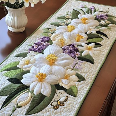 Spring Elegance Quilted Table Runner