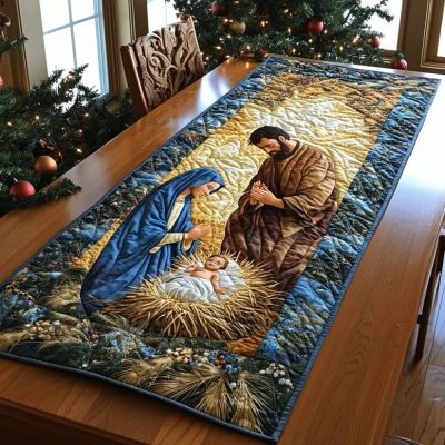 Stable Beneath Stars Quilted Table Runner