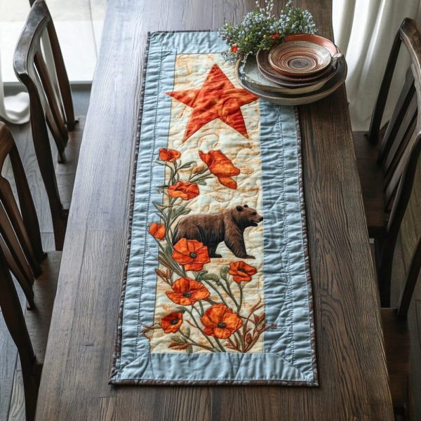 Star And Poppy Quilted Table Runner