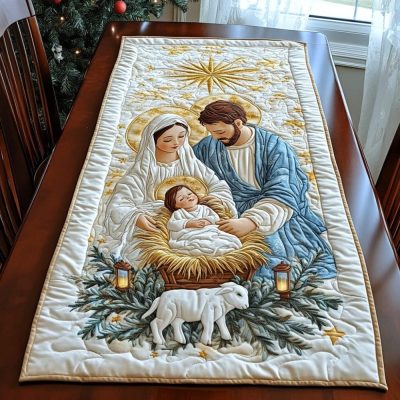 Star Of Bethlehem Quilted Table Runner