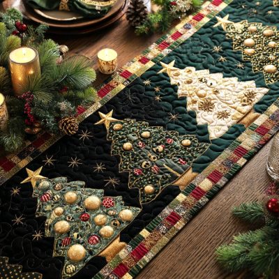 Starlit Grove Quilted Table Runner