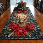 Starlit Reindeer Dreams Quilted Table Runner