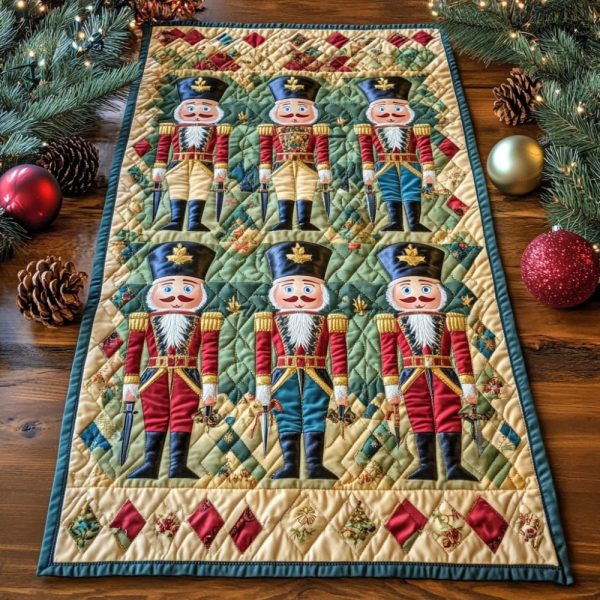 Starlit Snowfall Quilted Table Runner