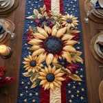 Starry Bloom Quilted Table Runner