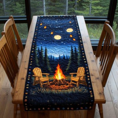 Starry Campsite Quilted Table Runner