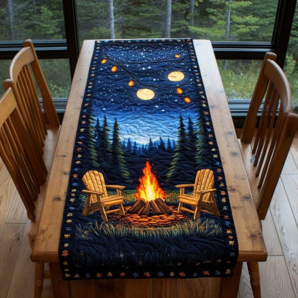 Starry Campsite Quilted Table Runner
