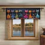 Starry Eyed Cat Quilted Valance