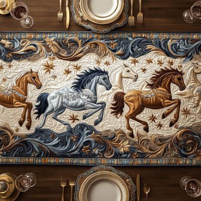Starry Hooves Quilted Table Runner