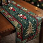 Starry Poinsettia Quilted Table Runner