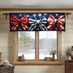 Starry Ribbon Trio Quilted Valance