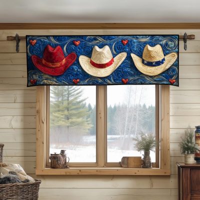 Stars Hats Grit Quilted Valance