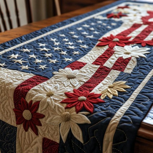Stars Over America Quilted Table Runner