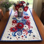 Stars And Stripes Elegance Quilted Table Runner