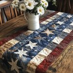 Stars And Stripes Patchwork Quilted Table Runner