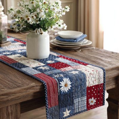 Stars Of Freedom Quilted Table Runner