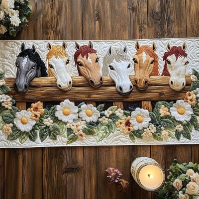 Stitched Stallions Quilted Table Runner