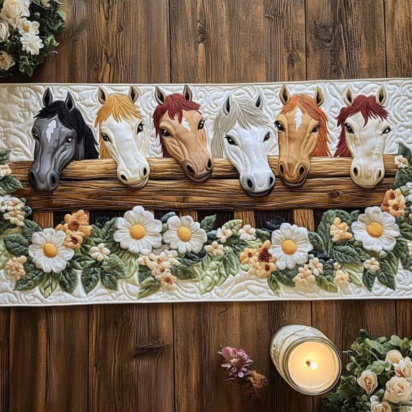Stitched Stallions Quilted Table Runner