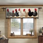 Striped Chickens Row Quilted Valance